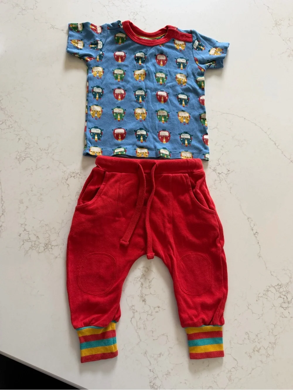 Little Green Radicals Matching Train Outfit 9-12M